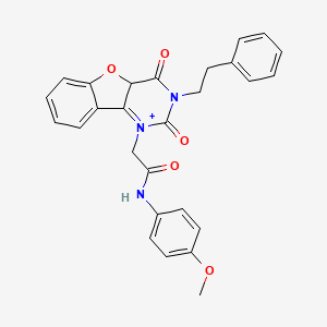 2-[4,6-dioxo-5-(2-phenylethyl)-8-oxa-3,5-diazatricyclo[7.4.0.0^{2,7}]trideca-1(9),2(7),10,12-tetraen-3-yl]-N-(4-methoxyphenyl)acetamide