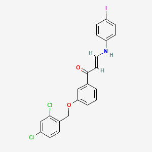 molecular formula C22H16Cl2INO2 B2640827 (E)-1-[3-[(2,4-dichlorophenyl)methoxy]phenyl]-3-(4-iodoanilino)prop-2-en-1-one CAS No. 478040-36-7