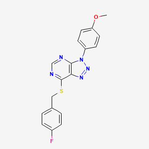 molecular formula C18H14FN5OS B2640830 7-((4-氟苄基)硫代)-3-(4-甲氧基苯基)-3H-[1,2,3]三唑并[4,5-d]嘧啶 CAS No. 863500-74-7