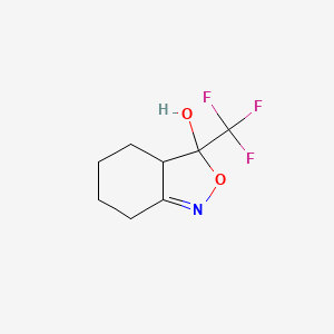 molecular formula C8H10F3NO2 B2640835 3-Trifluoromethyl-3,3a,4,5,6,7-hexahydrobenzo[c]isoxazol-3-ol CAS No. 159152-82-6