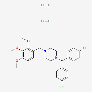 1-[Bis(4-chlorophenyl)methyl]-4-[(2,3,4-trimethoxyphenyl)methyl]piperazine;dihydrochloride