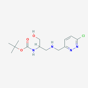 molecular formula C13H21ClN4O3 B2640842 Tert-butyl N-[1-[(6-chloropyridazin-3-yl)methylamino]-3-hydroxypropan-2-yl]carbamate CAS No. 2224426-85-9