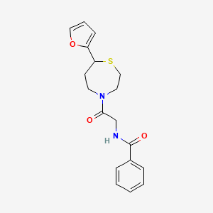 molecular formula C18H20N2O3S B2640846 N-(2-(7-(呋喃-2-基)-1,4-噻氮杂环-4-基)-2-氧代乙基)苯甲酰胺 CAS No. 1706093-57-3
