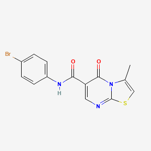 molecular formula C14H10BrN3O2S B2640848 N-(4-bromophenyl)-3-methyl-5-oxo-5H-thiazolo[3,2-a]pyrimidine-6-carboxamide CAS No. 851945-10-3