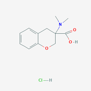 molecular formula C12H16ClNO3 B2640853 3-(二甲氨基)-3,4-二氢-2H-1-苯并吡喃-3-羧酸盐酸盐 CAS No. 2094650-63-0