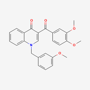 molecular formula C26H23NO5 B2640856 3-(3,4-Dimethoxybenzoyl)-1-[(3-methoxyphenyl)methyl]quinolin-4-one CAS No. 866808-32-4