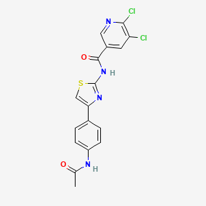 molecular formula C17H12Cl2N4O2S B2640857 N-[4-(4-乙酰氨基苯基)-1,3-噻唑-2-基]-5,6-二氯吡啶-3-甲酰胺 CAS No. 849120-94-1