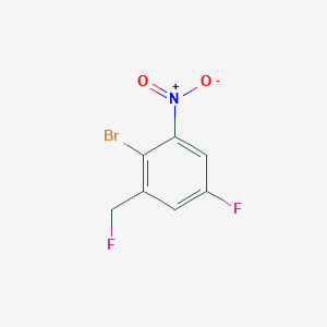 molecular formula C7H4BrF2NO2 B2640860 1-溴-4-氟-2-氟甲基-6-硝基苯 CAS No. 1807004-68-7