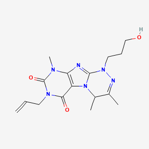 molecular formula C16H22N6O3 B2640862 1-(3-羟丙基)-3,4,9-三甲基-7-丙-2-烯基-4H-嘌呤[8,7-c][1,2,4]三嗪-6,8-二酮 CAS No. 922480-78-2