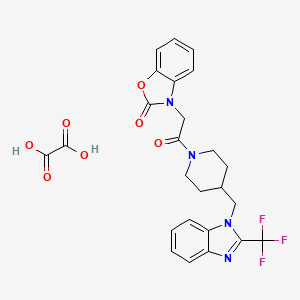 3-(2-oxo-2-(4-((2-(trifluoromethyl)-1H-benzo[d]imidazol-1-yl)methyl)piperidin-1-yl)ethyl)benzo[d]oxazol-2(3H)-one oxalate
