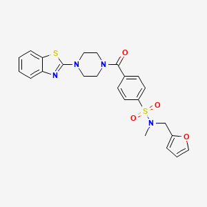 molecular formula C24H24N4O4S2 B2640886 4-(4-(benzo[d]thiazol-2-yl)piperazine-1-carbonyl)-N-(furan-2-ylmethyl)-N-methylbenzenesulfonamide CAS No. 899982-93-5