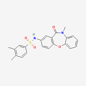 3,4-dimethyl-N-(10-methyl-11-oxo-10,11-dihydrodibenzo[b,f][1,4]oxazepin-2-yl)benzenesulfonamide