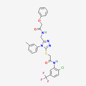 N-(2-chloro-5-(trifluoromethyl)phenyl)-2-((5-((2-phenoxyacetamido)methyl)-4-(m-tolyl)-4H-1,2,4-triazol-3-yl)thio)acetamide