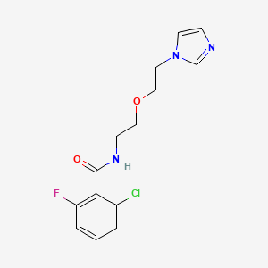 molecular formula C14H15ClFN3O2 B2640900 N-(2-(2-(1H-咪唑-1-基)乙氧基)乙基)-2-氯-6-氟苯甲酰胺 CAS No. 2034568-16-4