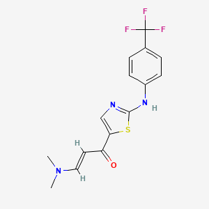 molecular formula C15H14F3N3OS B2640903 (2E)-3-(二甲氨基)-1-(2-{[4-(三氟甲基)苯基]氨基}-1,3-噻唑-5-基)丙-2-烯-1-酮 CAS No. 2066151-77-5