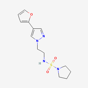 N-(2-(4-(furan-2-yl)-1H-pyrazol-1-yl)ethyl)pyrrolidine-1-sulfonamide