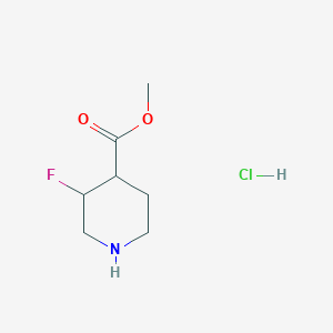 molecular formula C7H13ClFNO2 B2640909 Methyl 3-fluoropiperidine-4-carboxylate hydrochloride CAS No. 1780567-99-8