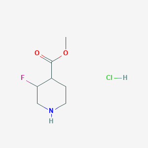 molecular formula C7H13ClFNO2 B2640909 3-氟哌啶-4-羧酸甲酯盐酸盐 CAS No. 1780567-99-8