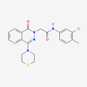 molecular formula C21H21ClN4O2S B2640910 2-chloro-5-[(diethylamino)sulfonyl]-N-(3,5-dimethoxyphenyl)benzamide CAS No. 1251588-55-2