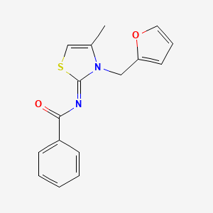 molecular formula C16H14N2O2S B2640914 (Z)-N-(3-(furan-2-ylmethyl)-4-methylthiazol-2(3H)-ylidene)benzamide CAS No. 1164560-66-0