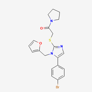 2-((5-(4-bromophenyl)-1-(furan-2-ylmethyl)-1H-imidazol-2-yl)thio)-1-(pyrrolidin-1-yl)ethanone