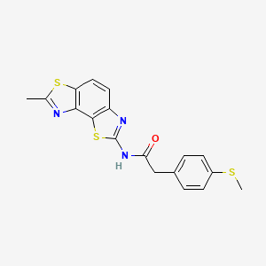 molecular formula C18H15N3OS3 B2640942 N-(7-methylbenzo[1,2-d:3,4-d']bis(thiazole)-2-yl)-2-(4-(methylthio)phenyl)acetamide CAS No. 941883-09-6