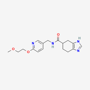 molecular formula C17H22N4O3 B2640960 N-((6-(2-methoxyethoxy)pyridin-3-yl)methyl)-4,5,6,7-tetrahydro-1H-benzo[d]imidazole-5-carboxamide CAS No. 2034484-68-7