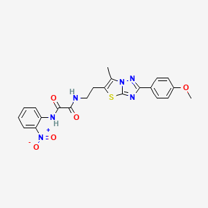 molecular formula C22H20N6O5S B2640962 N1-(2-(2-(4-methoxyphenyl)-6-methylthiazolo[3,2-b][1,2,4]triazol-5-yl)ethyl)-N2-(2-nitrophenyl)oxalamide CAS No. 896322-13-7