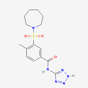 3-(azepan-1-ylsulfonyl)-4-methyl-N-(1H-tetrazol-5-yl)benzamide