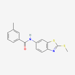 molecular formula C16H14N2OS2 B2640969 3-甲基-N-(2-(甲硫基)苯并[d]噻唑-6-基)苯甲酰胺 CAS No. 312613-90-4