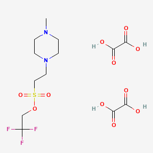 molecular formula C13H21F3N2O11S B2640971 2,2,2-Trifluoroethyl 2-(4-methylpiperazin-1-yl)ethanesulfonate dioxalate CAS No. 353744-64-6