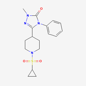 molecular formula C17H22N4O3S B2640978 3-(1-(cyclopropylsulfonyl)piperidin-4-yl)-1-methyl-4-phenyl-1H-1,2,4-triazol-5(4H)-one CAS No. 1421517-12-5