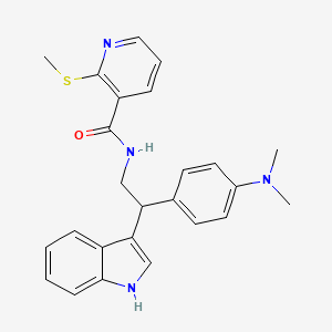 N-{2-[4-(dimethylamino)phenyl]-2-(1H-indol-3-yl)ethyl}-2-(methylsulfanyl)pyridine-3-carboxamide