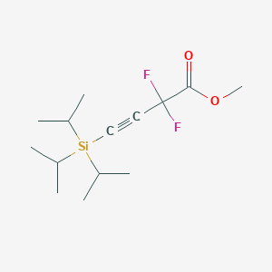 molecular formula C14H24F2O2Si B2640980 Methyl 2,2-difluoro-4-tri(propan-2-yl)silylbut-3-ynoate CAS No. 957109-18-1
