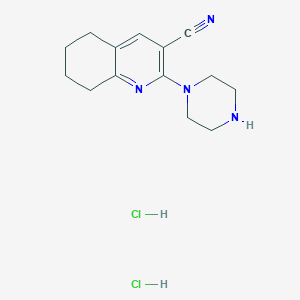 molecular formula C14H20Cl2N4 B2640986 2-(哌嗪-1-基)-5,6,7,8-四氢喹啉-3-腈二盐酸盐 CAS No. 2138062-24-3