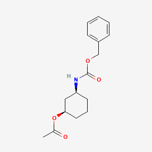 molecular formula C16H21NO4 B2640992 (1R,3S)-3-(((Benzyloxy)Carbonyl)Amino)Cyclohexyl Acetate CAS No. 1153681-26-5