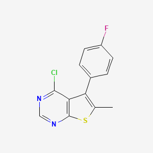 molecular formula C13H8ClFN2S B2640997 4-氯-5-(4-氟苯基)-6-甲基噻吩并[2,3-d]嘧啶 CAS No. 610274-08-3