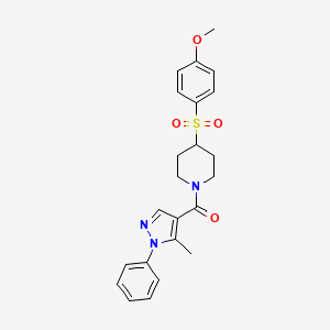 (4-((4-methoxyphenyl)sulfonyl)piperidin-1-yl)(5-methyl-1-phenyl-1H-pyrazol-4-yl)methanone