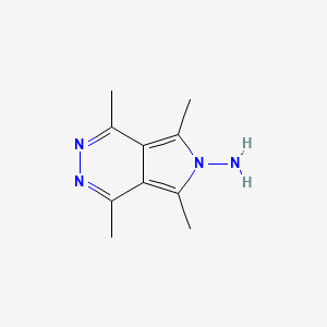 molecular formula C10H14N4 B2641000 1,4,5,7-四甲基-6H-吡咯并[3,4-d]嘧啶嗪-6-胺 CAS No. 35078-87-6