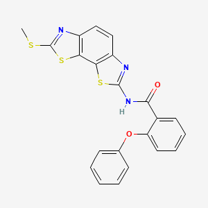 molecular formula C22H15N3O2S3 B2641004 N-(2-methylsulfanyl-[1,3]thiazolo[4,5-g][1,3]benzothiazol-7-yl)-2-phenoxybenzamide CAS No. 361173-16-2