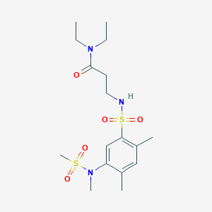 molecular formula C17H29N3O5S2 B2641005 3-[[2,4-dimethyl-5-[methyl(methylsulfonyl)amino]phenyl]sulfonylamino]-N,N-diethylpropanamide CAS No. 881937-11-7