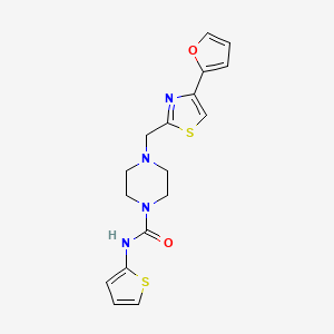 molecular formula C17H18N4O2S2 B2641018 4-((4-(呋喃-2-基)噻唑-2-基)甲基)-N-(噻吩-2-基)哌嗪-1-甲酰胺 CAS No. 1105217-03-5