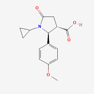 molecular formula C15H17NO4 B2641019 (2S,3S)-1-Cyclopropyl-2-(4-methoxyphenyl)-5-oxopyrrolidine-3-carboxylic acid CAS No. 2503156-08-7