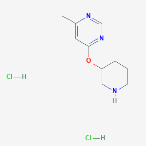molecular formula C10H17Cl2N3O B2641034 4-Methyl-6-(piperidin-3-yloxy)pyrimidine dihydrochloride CAS No. 1707713-93-6