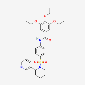 3,4,5-triethoxy-N-[4-(2-pyridin-3-ylpiperidin-1-yl)sulfonylphenyl]benzamide