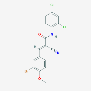 molecular formula C17H11BrCl2N2O2 B2641050 (E)-3-(3-bromo-4-methoxyphenyl)-2-cyano-N-(2,4-dichlorophenyl)prop-2-enamide CAS No. 465514-26-5