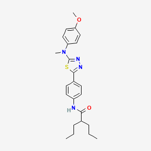 molecular formula C24H30N4O2S B2641065 N-(4-(5-((4-甲氧基苯基)(甲基)氨基)-1,3,4-噻二唑-2-基)苯基)-2-丙基戊酰胺 CAS No. 1021023-64-2