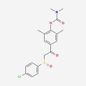 molecular formula C19H20ClNO4S B2641066 4-{2-[(4-chlorophenyl)sulfinyl]acetyl}-2,6-dimethylphenyl N,N-dimethylcarbamate CAS No. 339112-22-0