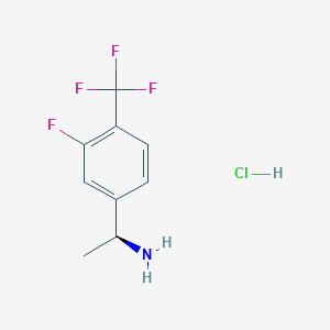 molecular formula C9H10ClF4N B2641069 (S)-1-(3-fluoro-4-(trifluoromethyl)phenyl)ethanamine hydrochloride CAS No. 1415257-78-1