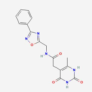 molecular formula C16H15N5O4 B2641094 2-(6-methyl-2,4-dioxo-1,2,3,4-tetrahydropyrimidin-5-yl)-N-((3-phenyl-1,2,4-oxadiazol-5-yl)methyl)acetamide CAS No. 1203080-39-0